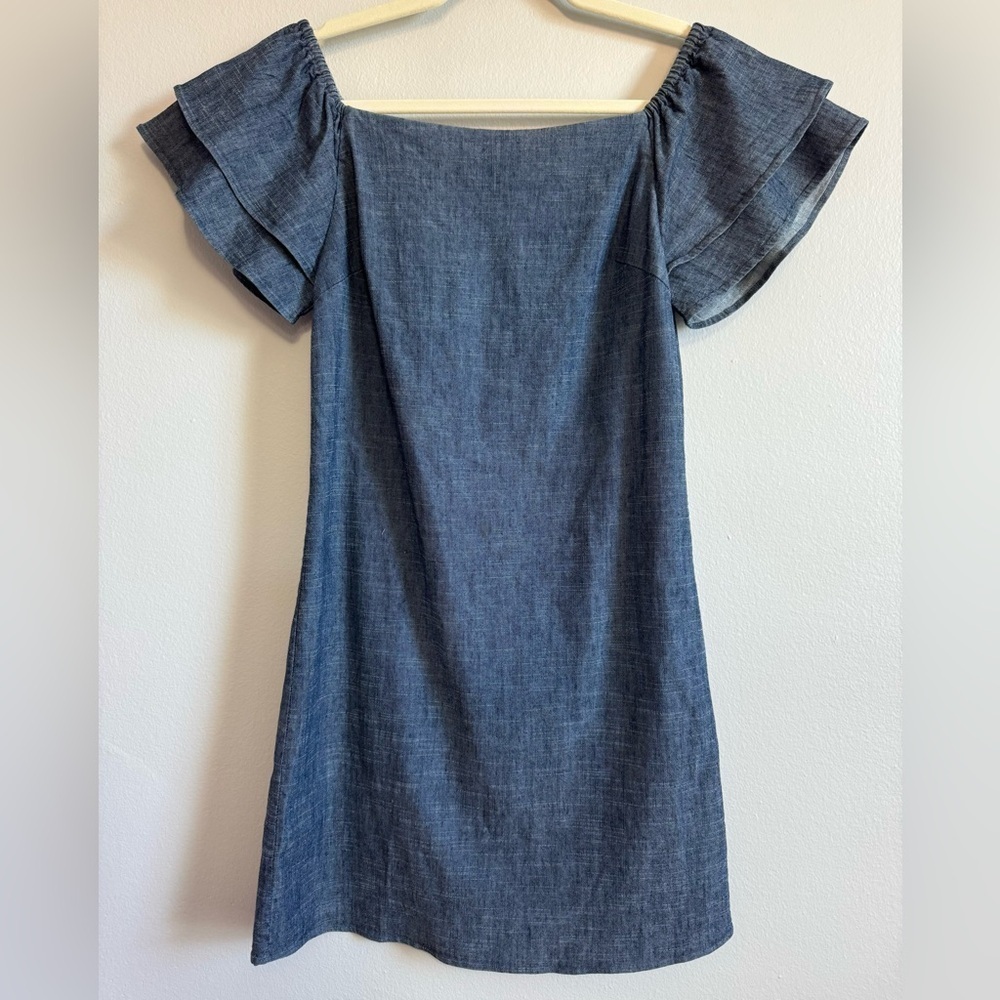Alice & Olivia Women’s Square Neckline Linen Blend Mini Dress Size S - Picture 3 of 10